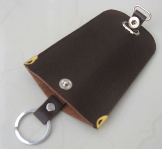 Pu Leather Car Key Case Loop Hook Coin Case Cover Wallet - Temu